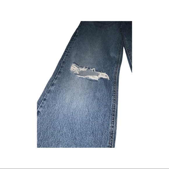 ZARA Women’s RIPPED WIDE LEG JEANS - 4 - Picture 6 of 10